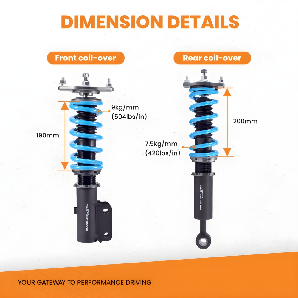 Kit Assetto a Ghiera Ammortizzatori compatibile per Mitsubishi GTO 3000GT AWD Z16A