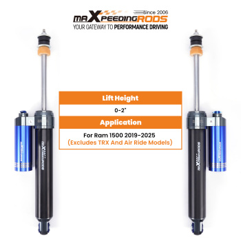 0-2 Lift Rear Shocks w/ Reservoir 10 Way Damping Adj. Compatible for Ram 1500 2019-2025