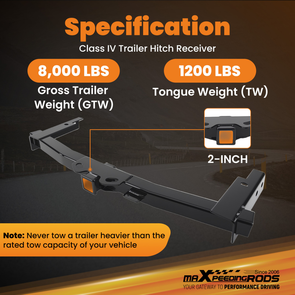 Bolt-On Class 4 Hitch compatible for Jeep Grand Cherokee L 3-Row 2021-2025 2 Receiver