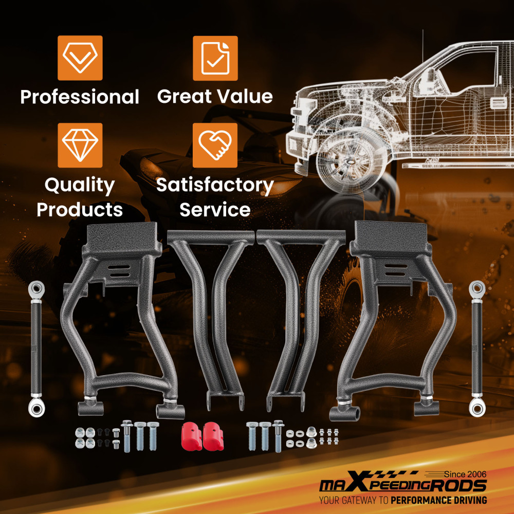 4pcs High Clearance 1.5 Forward Rear A-Arms Set compatible for Polaris RZR S 800 / 4 800
