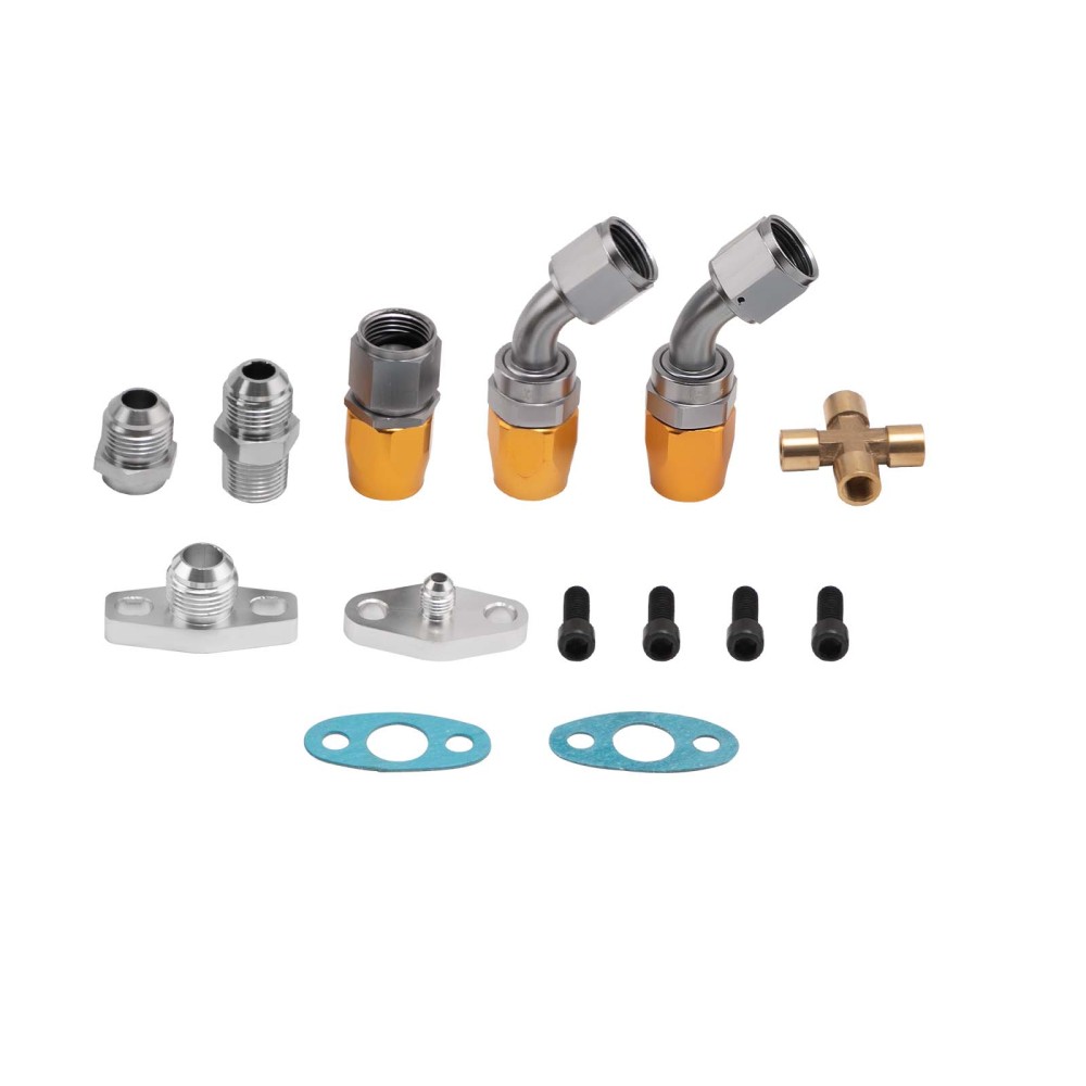 Turbo Oil Feed + Drain Return Line set For T3 for GT30 GT35 GT3582 GT3076 GT3037 new