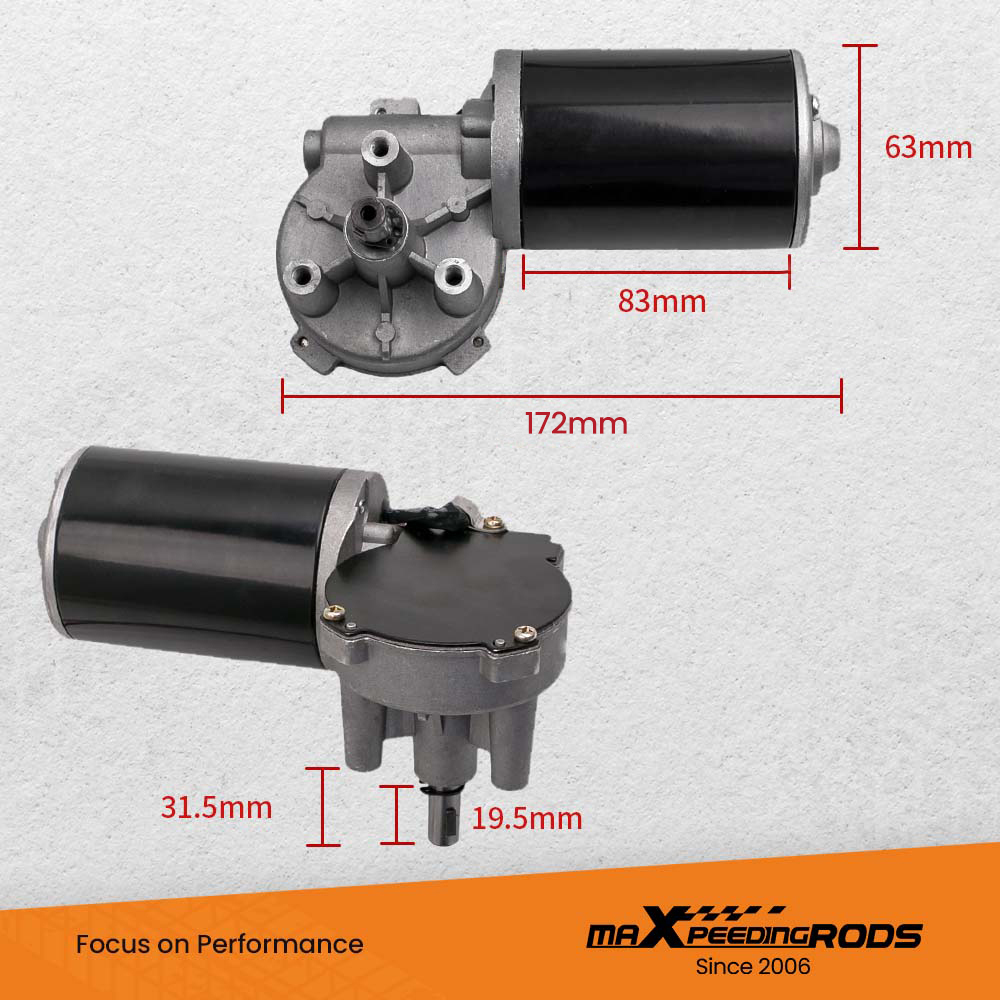 Speed Reducing High Torque Electric Gear Motor Worm Gearbox DC24V 45W 220RPM