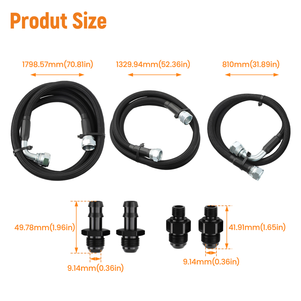 48RE Transmission Cooler Lines Kit Heavy Duty compatible for Dodge Ram Cummins 5.9L 03-07