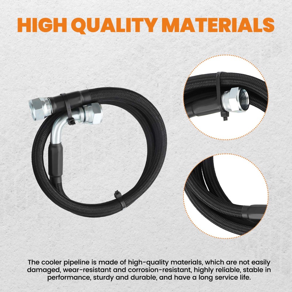 48RE Transmission Cooler Lines Kit Heavy Duty compatible for Dodge Ram Cummins 5.9L 03-07