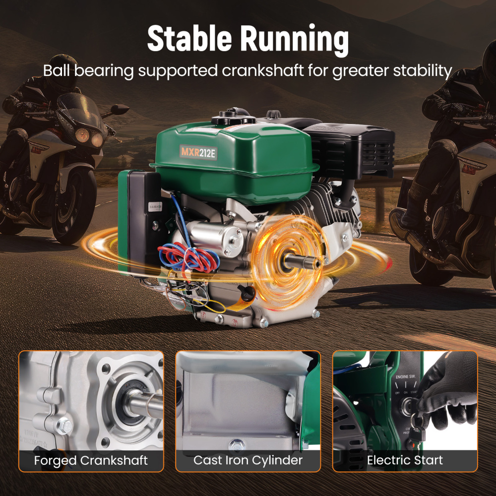 Gasoline Engine Motor Horizontal 7HP 212cc Electric Start Go Kart Log Splitter