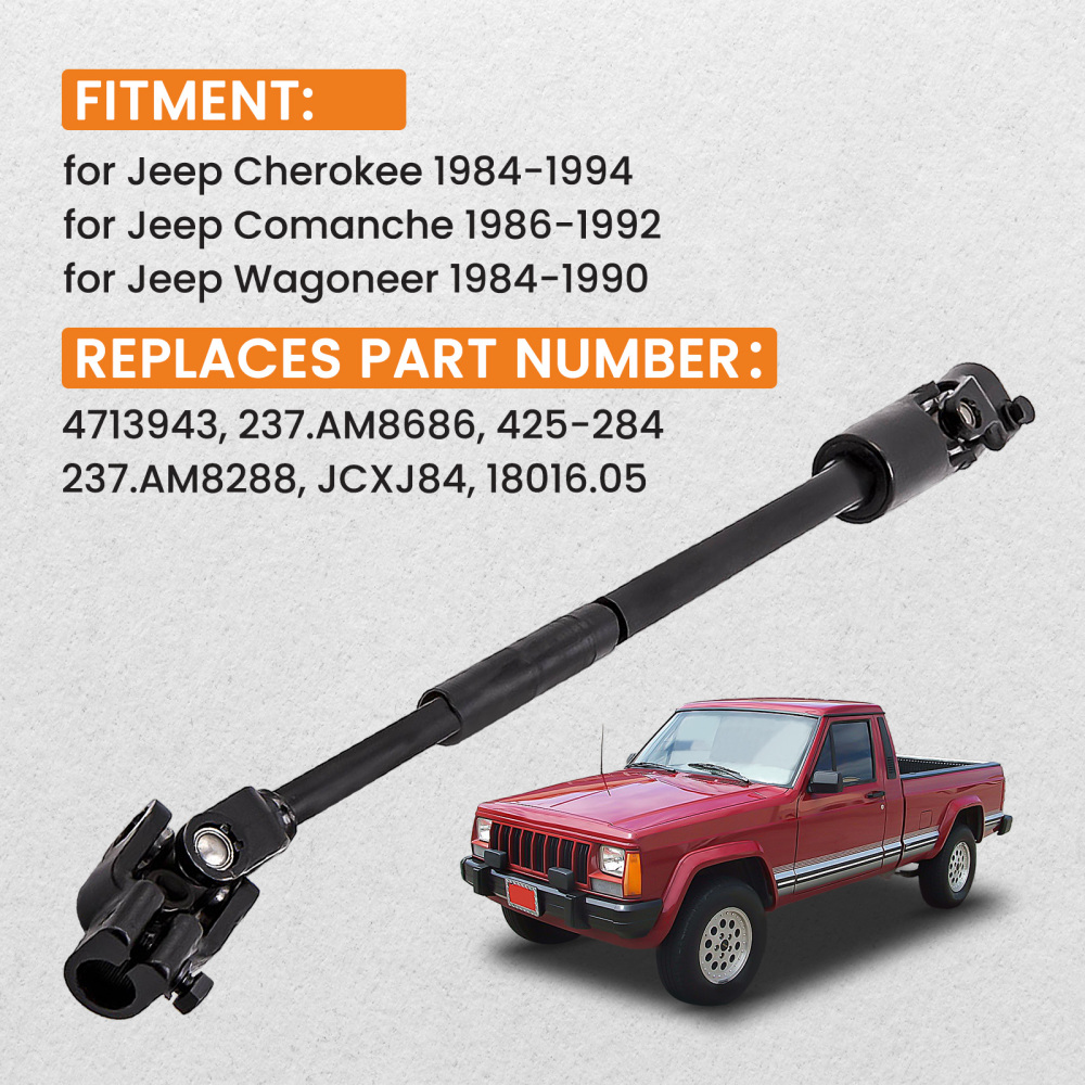 Lower Power Steering Shaft compatible for Jeep Cherokee 1984-1994 compatible for Jeep Comanche