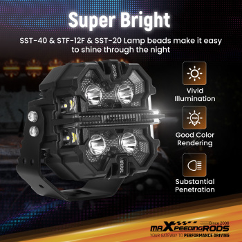 Maxpeedingrods Driving Auxiliary Light Universal 5inch 212W LED Light Pods for Offroad Driving