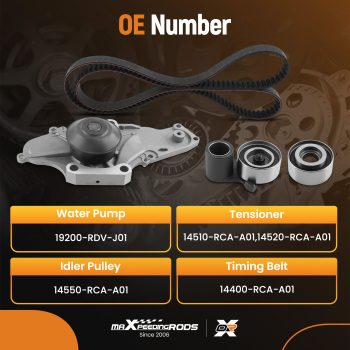 Timing Belt Water Pump Kit 2003-2013 compatible for Acura MDX 3.5 3.7 L V6 SOHC TKH-002T