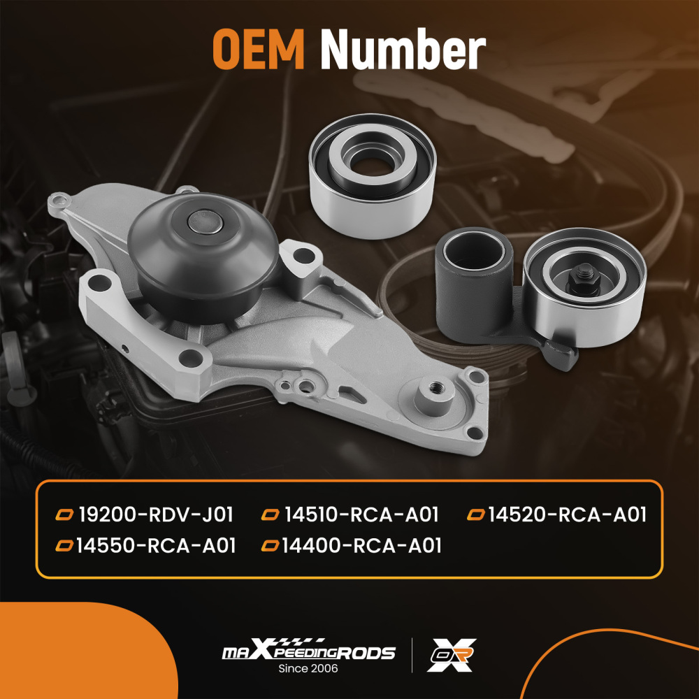 Timing Belt Water Pump Kit 2003-2013 compatible for Acura MDX 3.5 3.7 L V6 SOHC TKH-002T