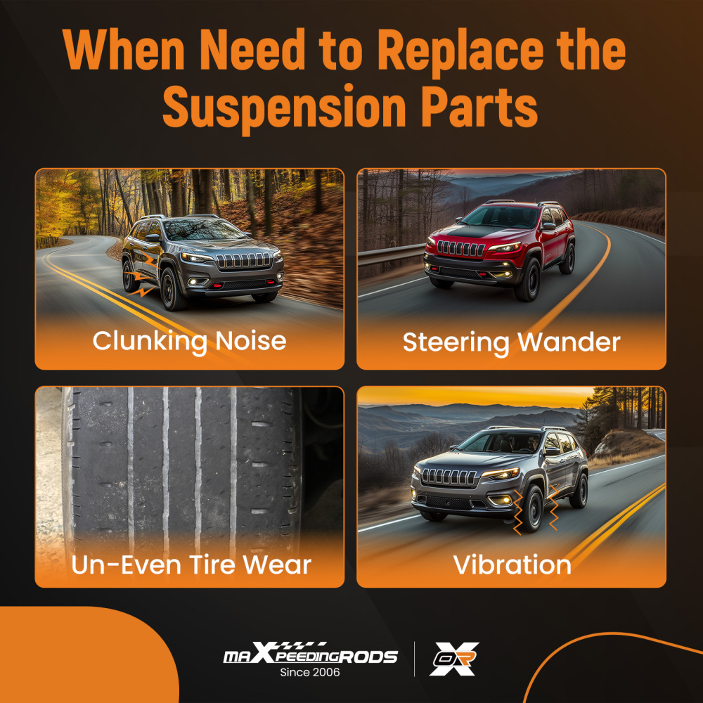 Front Lower Control Arms Sway Bar Links Tie Rods for 2014-2018 Jeep Cherokee KL