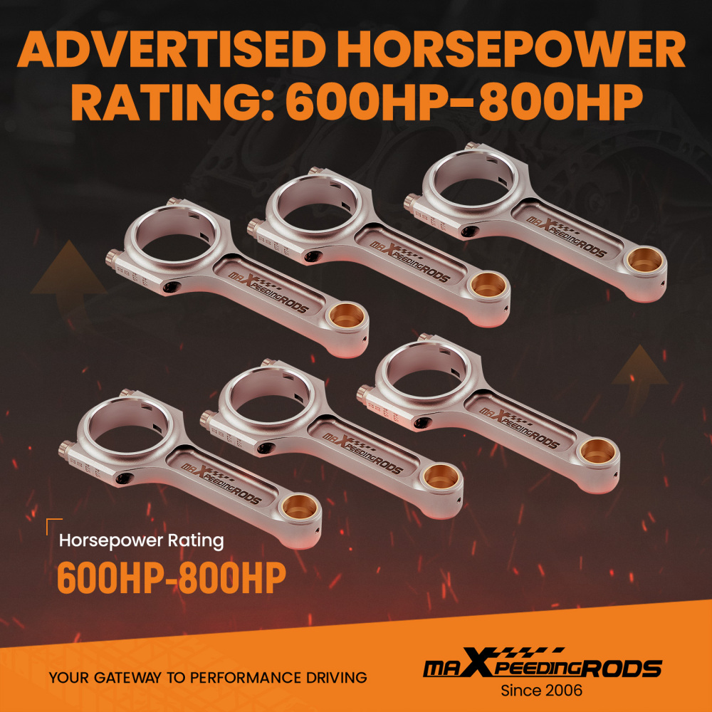 I-Beam Forged EN24 4340 Connecting Rods compatible for BMW 328i 528i E36 E46 M52B28 5.315