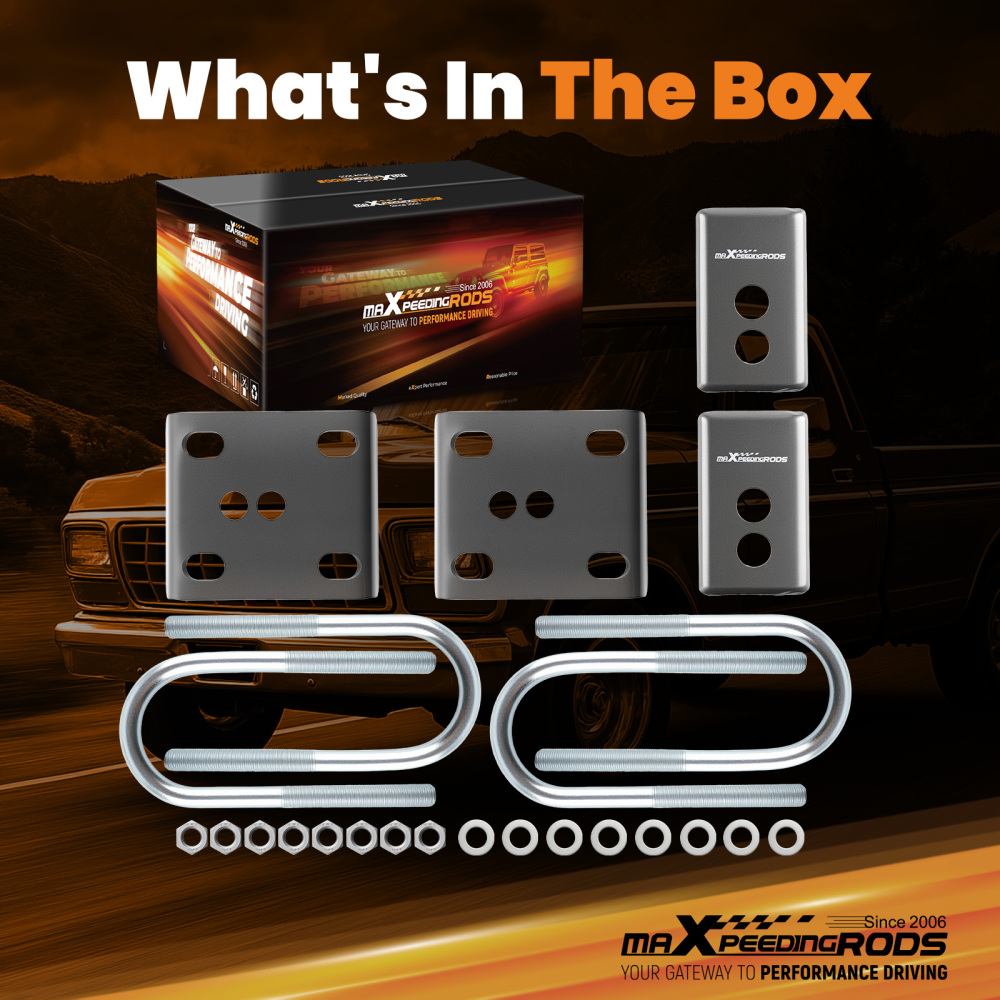 6 Drop Mount Kit compatible for Ford F100 F150 2WD 1965-81 Rear Steel Axle Flip Lowering