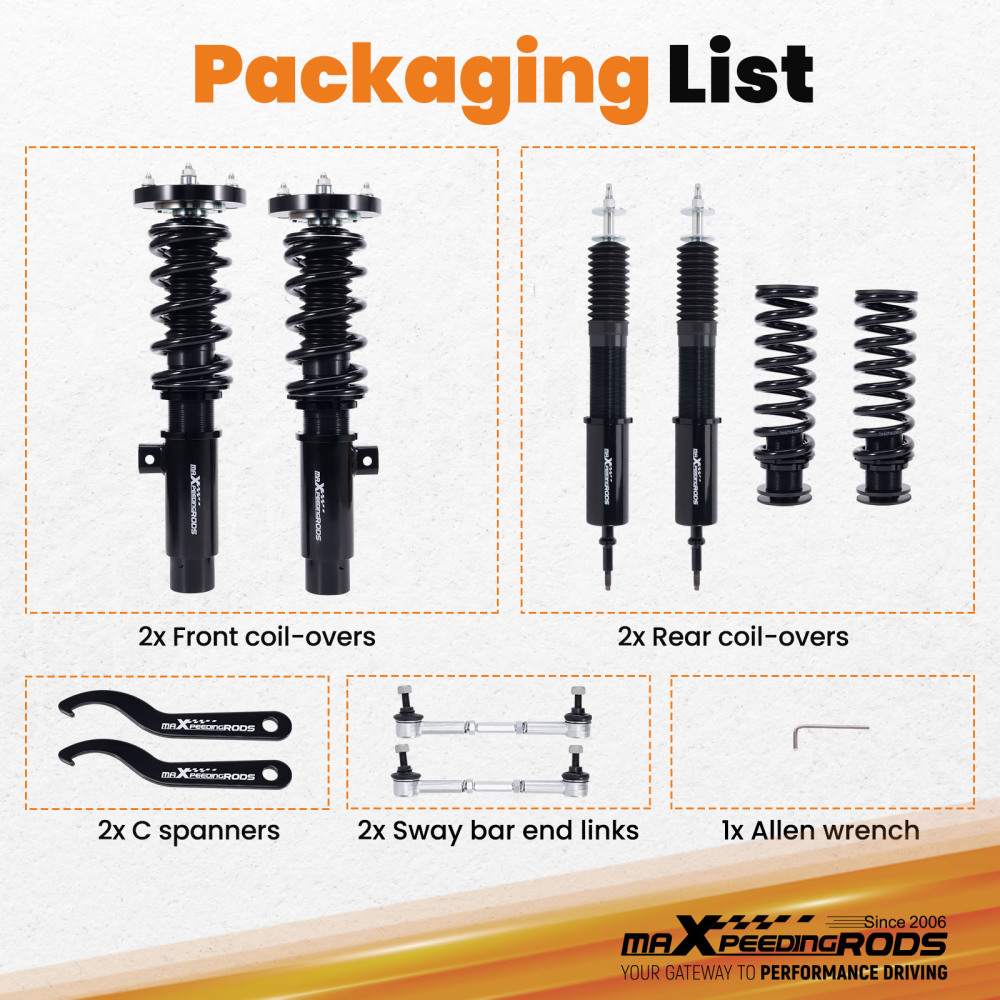 Coilover 24 Step Damper Struts Kit compatible for BMW 3-Series E90 E91 E92 2006-13