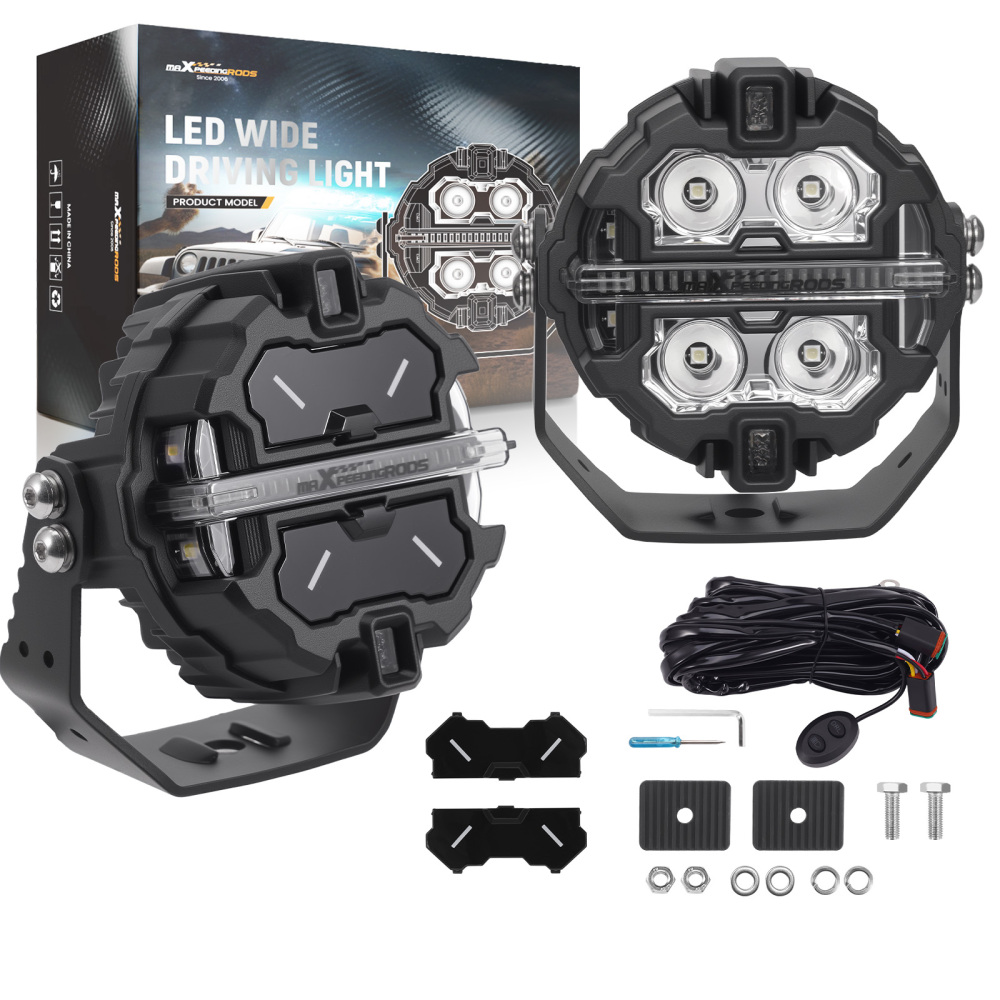 Universal LED Pod Lights 3.5 Driving Auxiliary Spot Beam 270° Compatibile per White Amber DRL