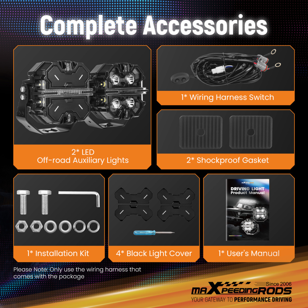 Maxpeedingrods Driving Auxiliary Light Universal 5inch 212W LED Light Pods Offroad Driving Light