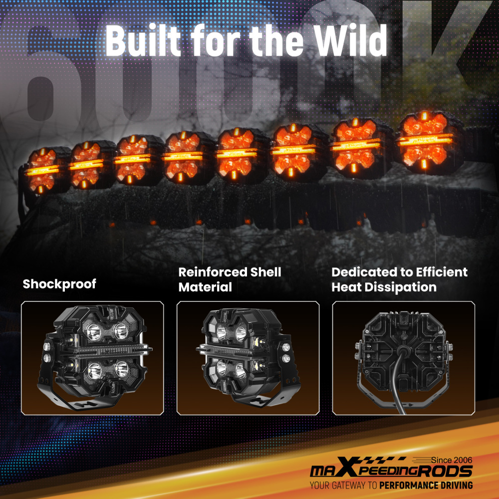 Maxpeedingrods Driving Auxiliary Light Universal 5inch 212W LED Light Pods Offroad Driving Light
