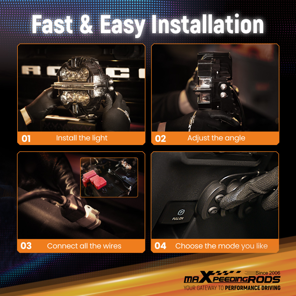 Maxpeedingrods Driving Auxiliary Light Universal 5inch 212W LED Round Light Pods for Offroad Driving