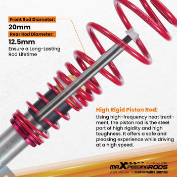 Coilover compatible for VW Polo MK4 Typ 9n 2001–2009 Adjustable Suspension Coilovers Lowering Kit