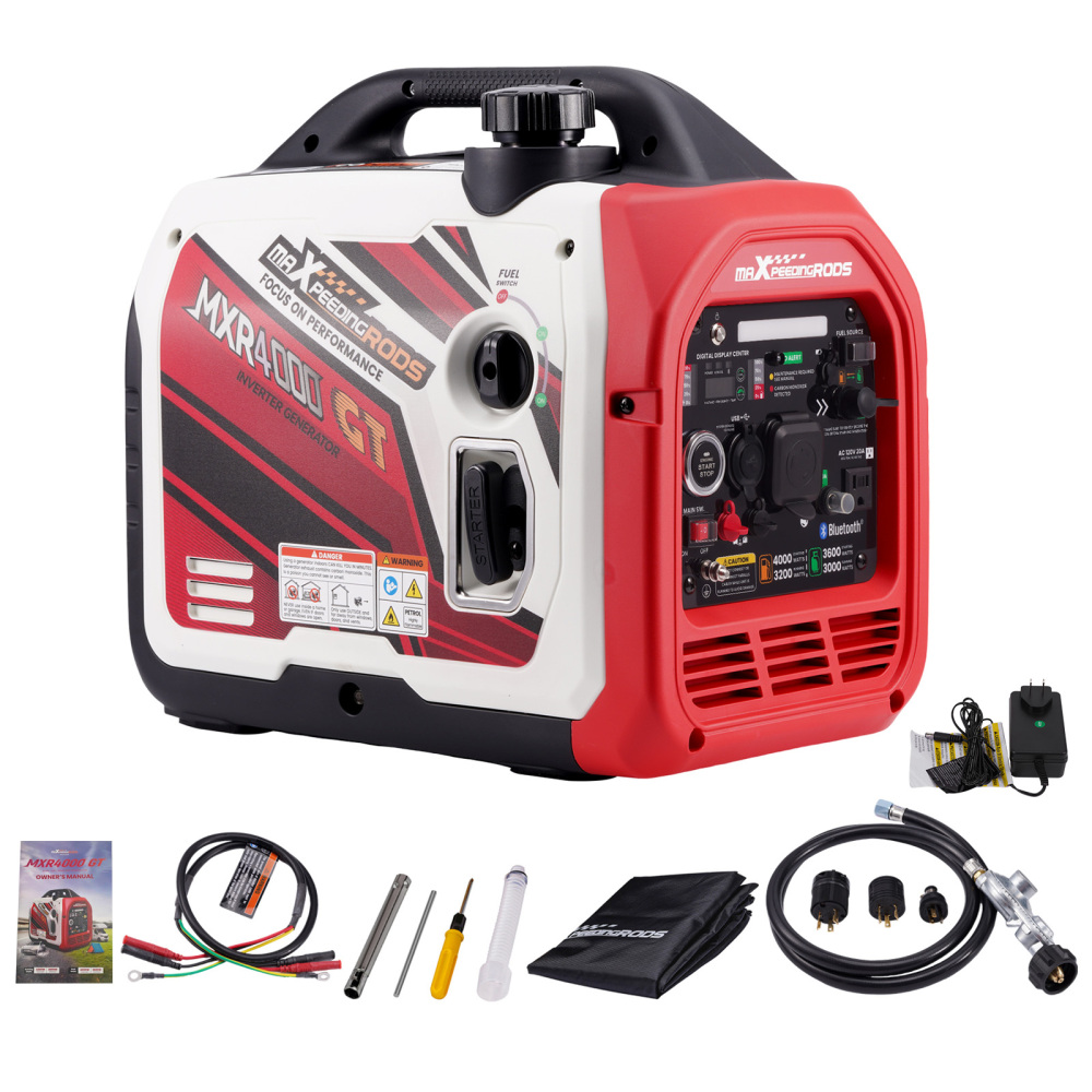 4KW Gas / LPG Portable Generator Inverter Bluetooth E-start Super Quiet