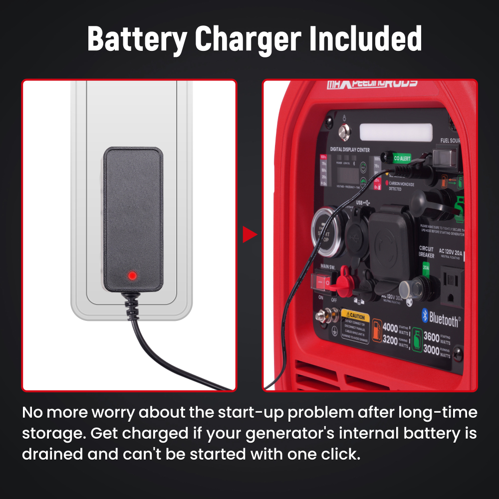 4KW Gas / LPG Portable Generator Inverter Bluetooth E-start Super Quiet