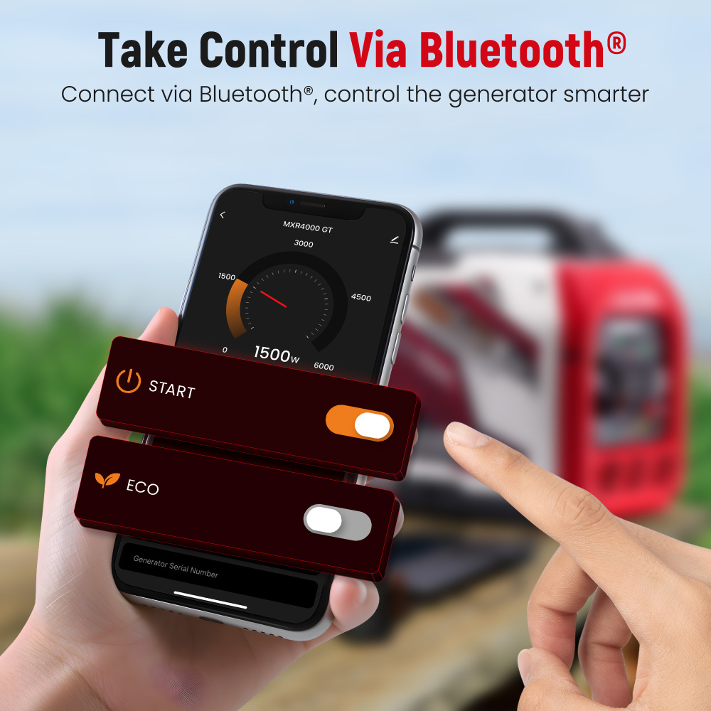 4KW Gas / LPG Portable Generator Inverter Bluetooth E-start Super Quiet