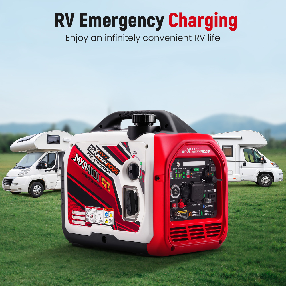 4KW Gas / LPG Portable Generator Inverter Bluetooth E-start Super Quiet