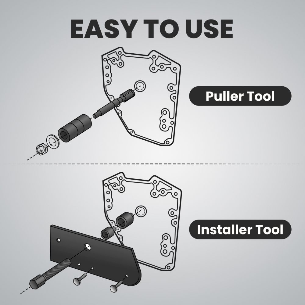 Inner Single Cam Bearing Installer Puller Tool Compatible for Harley Sportster 1986+