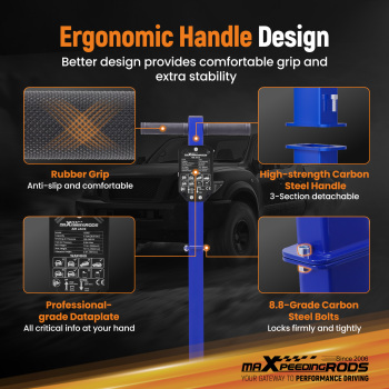 Universal Pneumatic Jack Triple bag 5 Ton 11111 lb for Pickup SUV, Fast Lifting, with Adjustable Handle and 60 mm EXTENSION