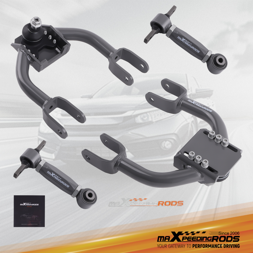 Adjustable Front Upper + Rear Camber Arm Kit for 92-95 Honda Civic 94-01 Integra