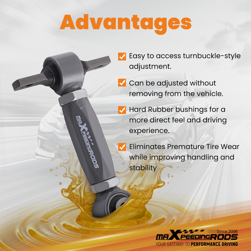 Adjustable Front Upper + Rear Camber Arm Kit for 92-95 Honda Civic 94-01 Integra