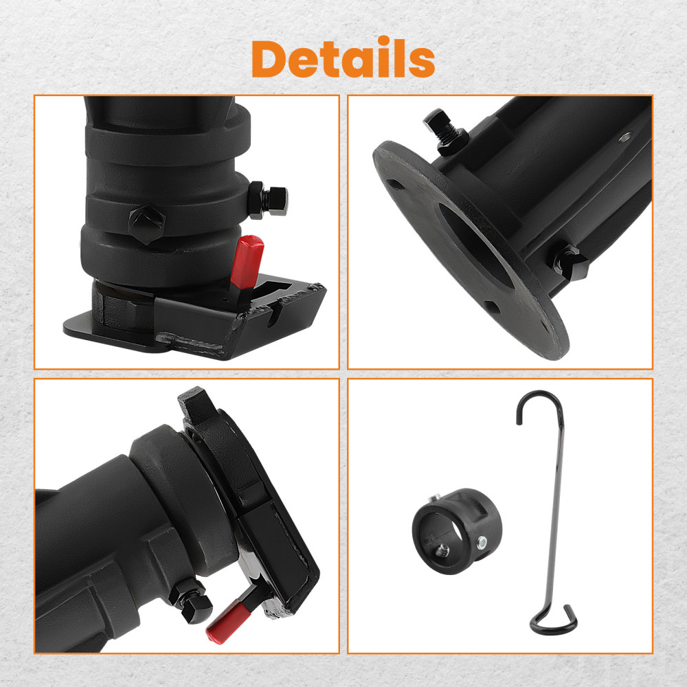 Adjustable Cushioned 5Th Wheel To Gooseneck Adapter 12-16 Remote Release Black