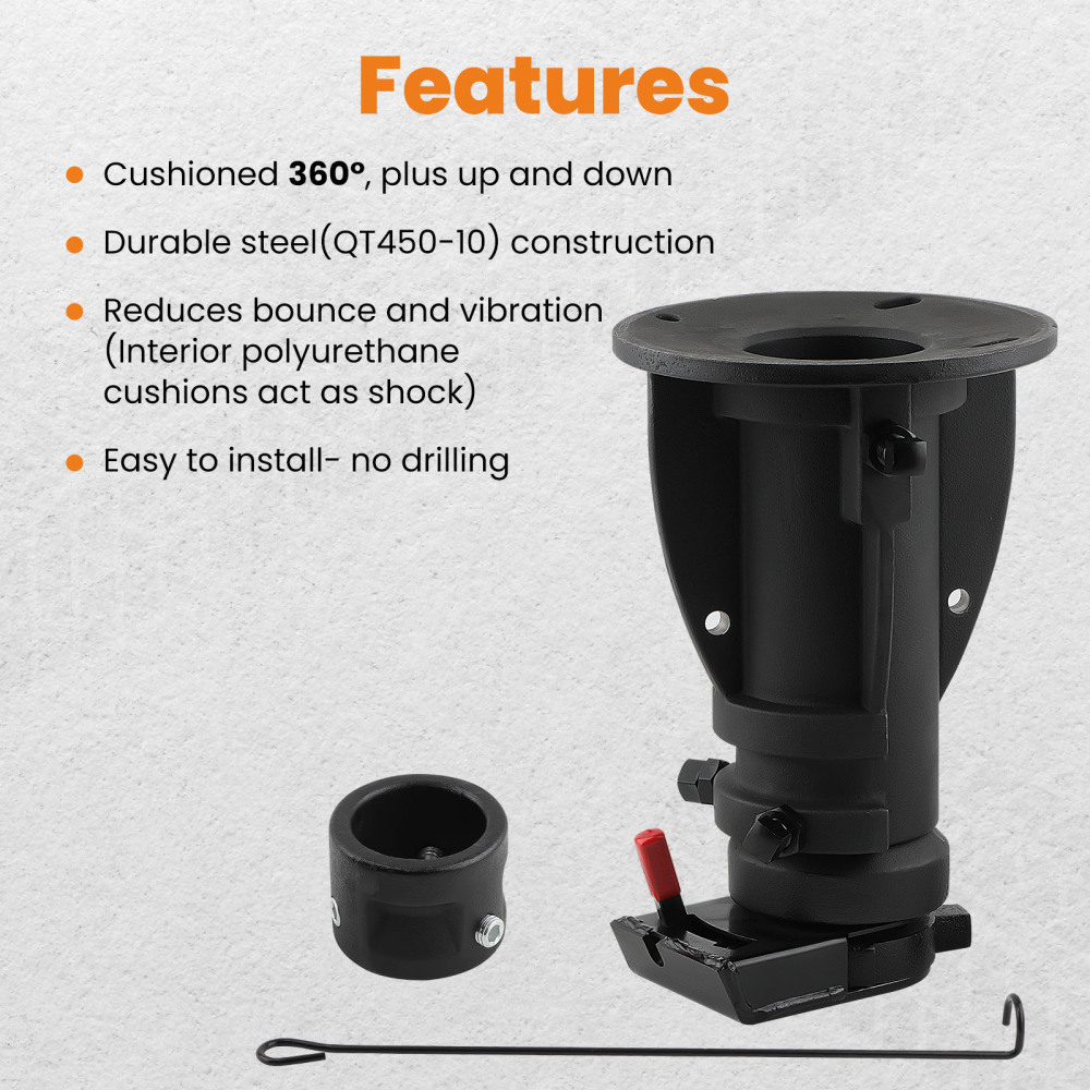 Adjustable Cushioned 5Th Wheel To Gooseneck Adapter 12-16 Remote Release Black