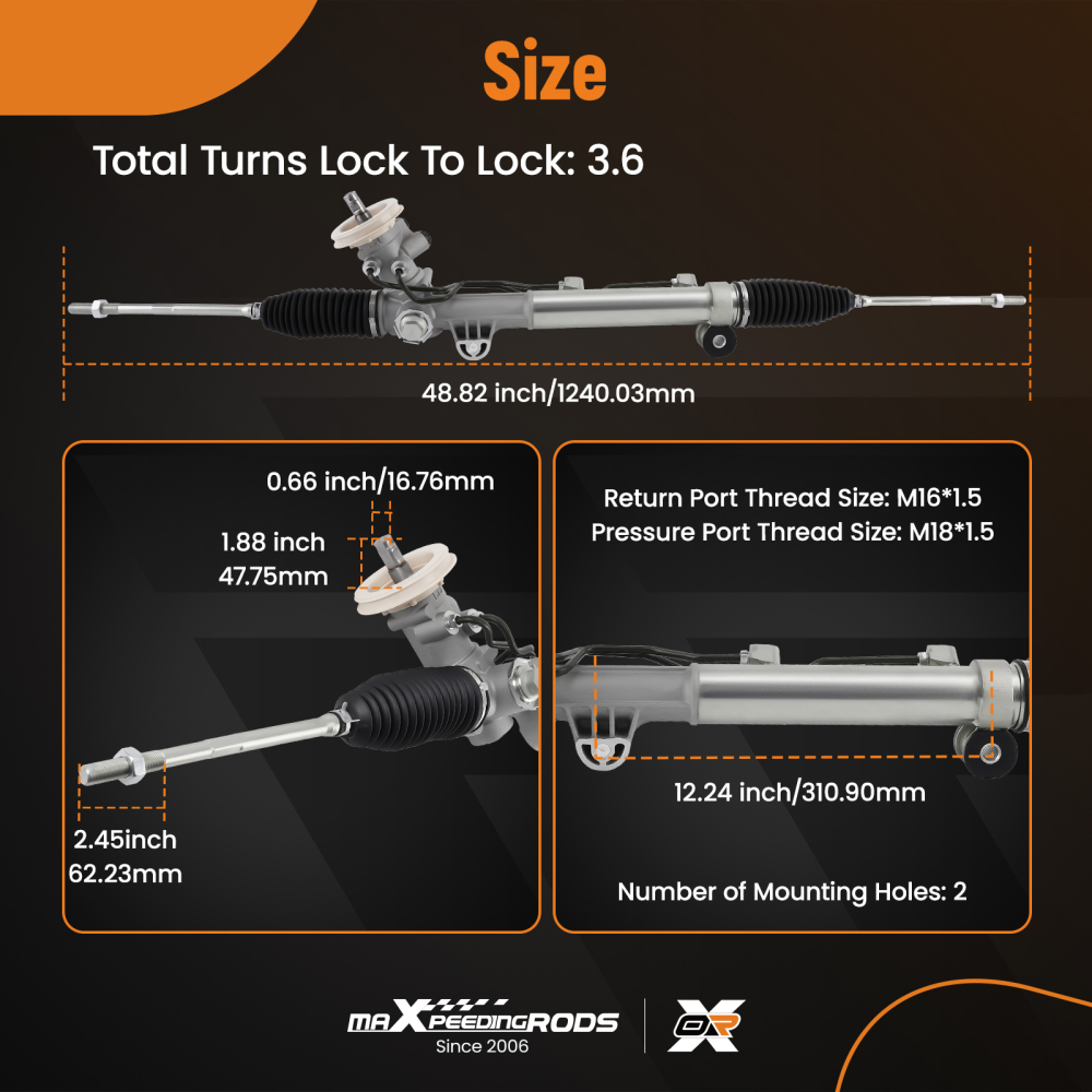 Power Steering Rack Pinion Assembly Compatible for Chevrolet Impala Monte Carlo 2000-2011