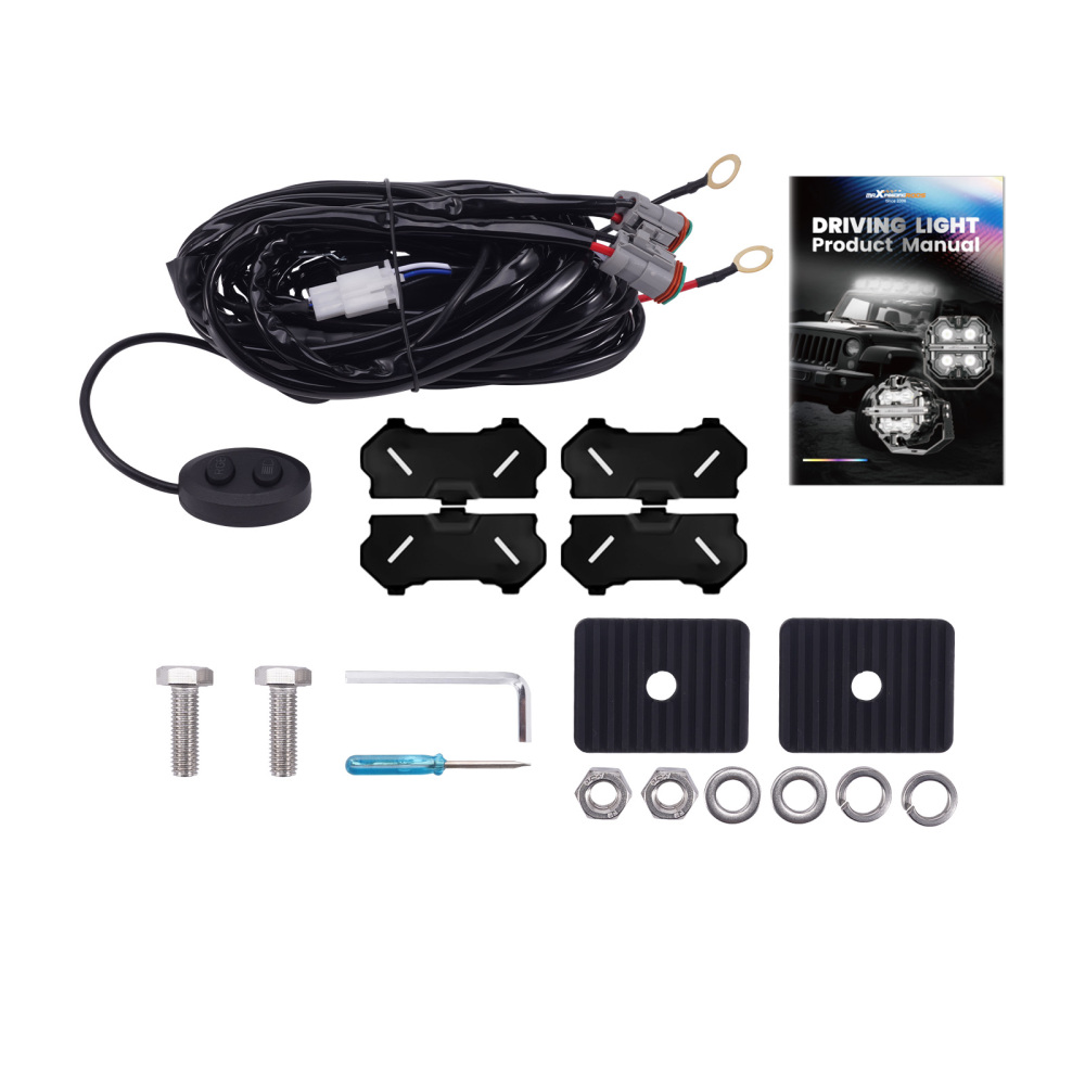 LED Pod Light 270° Beam 19200LM Spot Side Shooter For 4WD UTV Marine Boat 12V