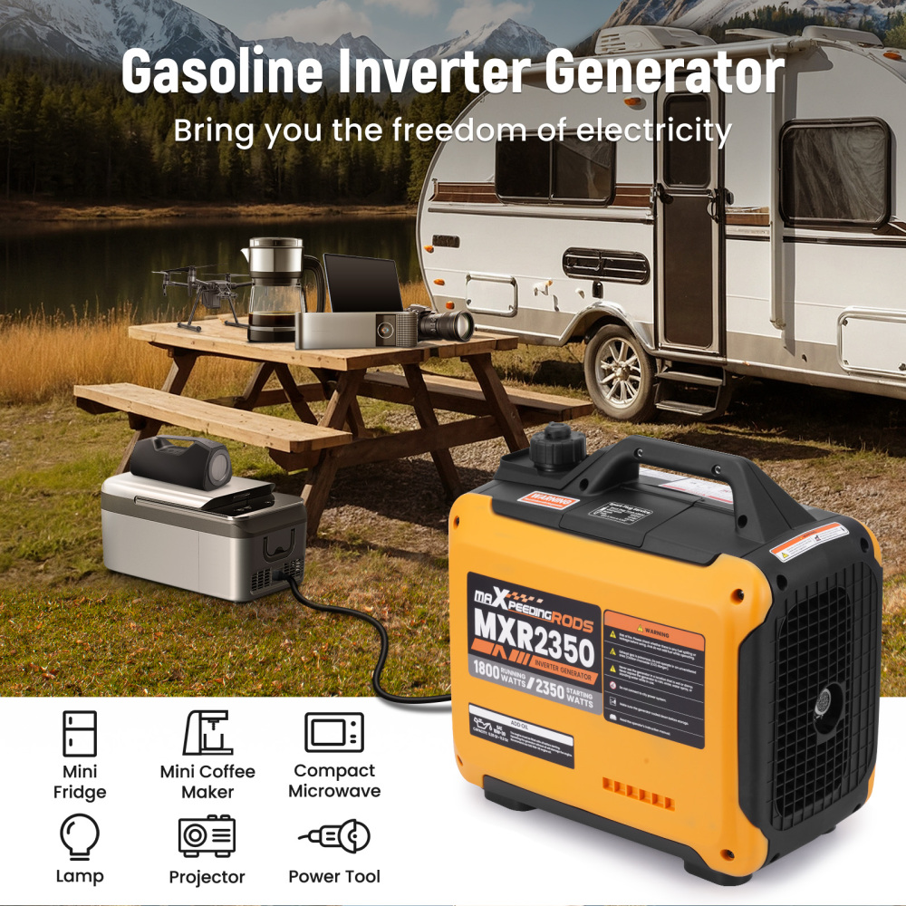 MaXpeedingrods 2350W Portable Inverter Generator Lightweight Gasoline Power Equipment for Outdoor Camping RV