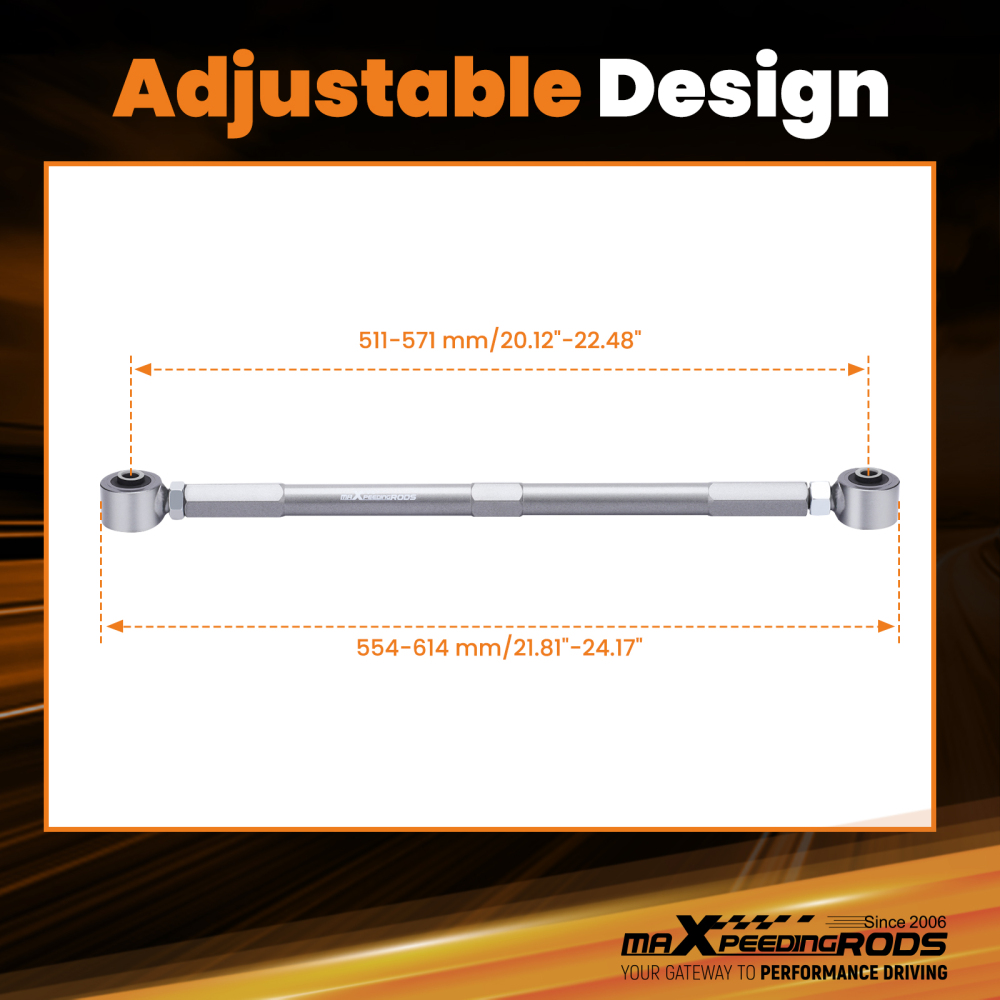 2Pcs Adjustable Rear Upper Control Arm compatible for Mini Cooper 02-13 w/PU Bushing