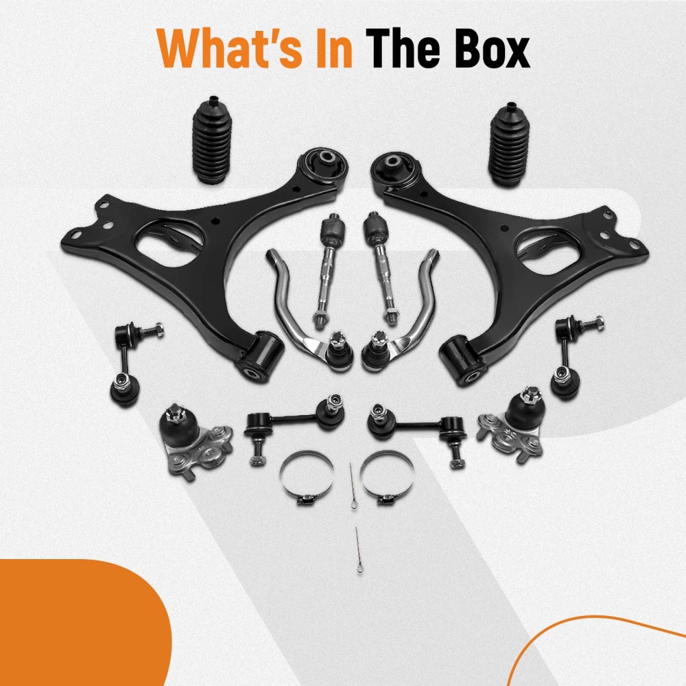 14Pcs Suspension Kit Front Lower Control Arms compatible for Honda Civic 2006-2011 K620382