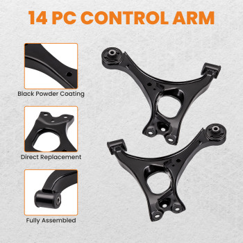 14Pcs Suspension Kit Front Lower Control Arms compatible for Honda Civic 2006-2011 K620382