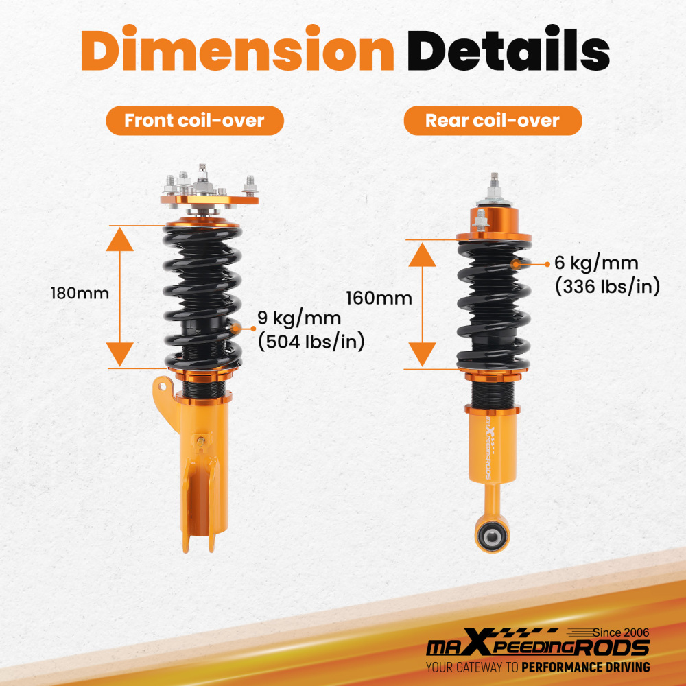 24 Way Damper Coilovers Struts Kit Compatible for Mitsubishi Lancer Sedan 4-Door 2008-2016