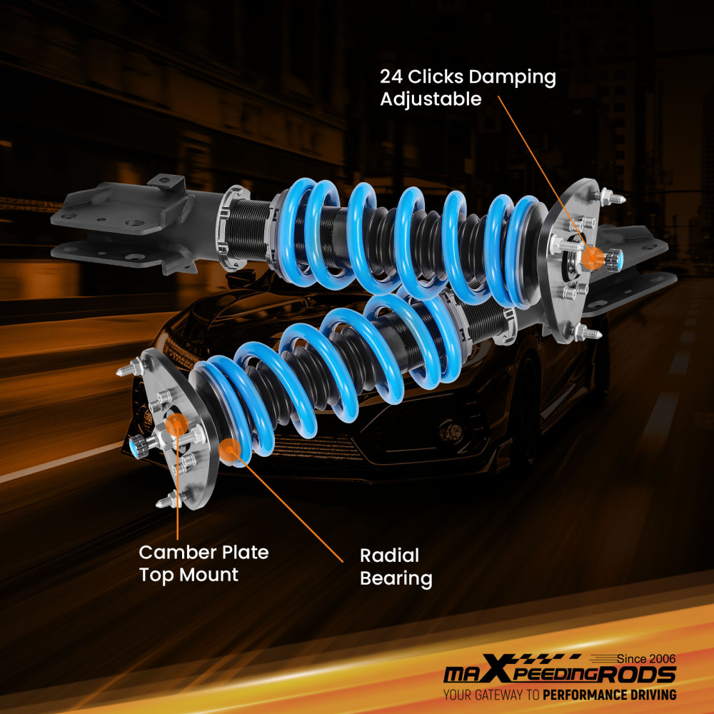 MaXpeedingrods T6 Coilovers 24 Step Strut Lowering Kit compatible for Subaru Baja 2003-2006