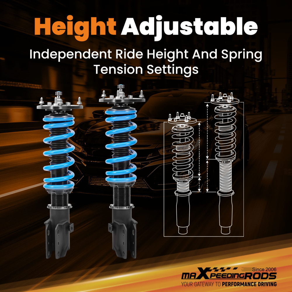 MaXpeedingrods T6 Coilovers 24 Step Strut Lowering Kit compatible for Subaru Baja 2003-2006