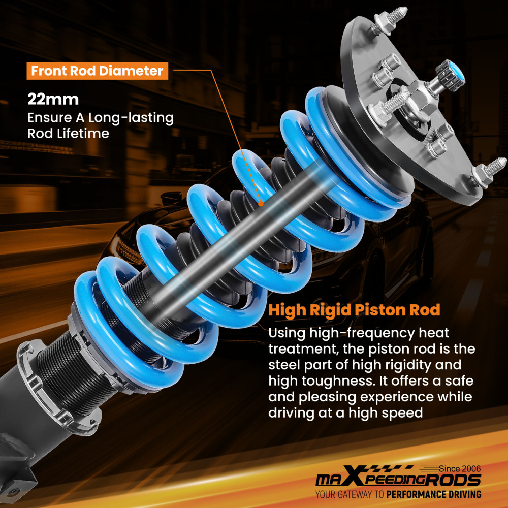 MaXpeedingrods T6 Coilovers 24 Step Strut Lowering Kit compatible for Subaru Baja 2003-2006