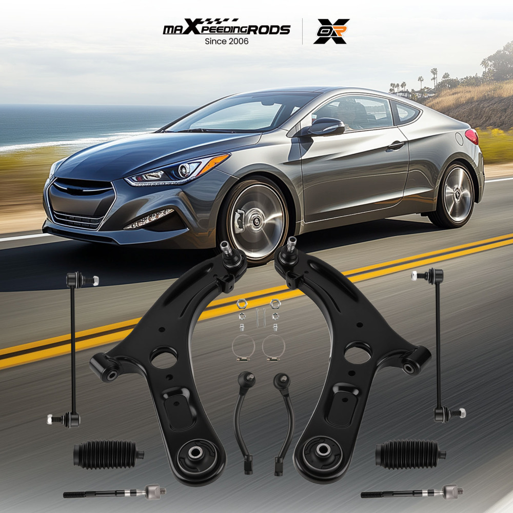 maXpeedingrods 10Pcs Front Suspension Kit Compatible for Hyundai Elantra 2011-2016 Compatible for Hyundai Veloster 2012-2017, Front Lower Control Arms with Ball Joints