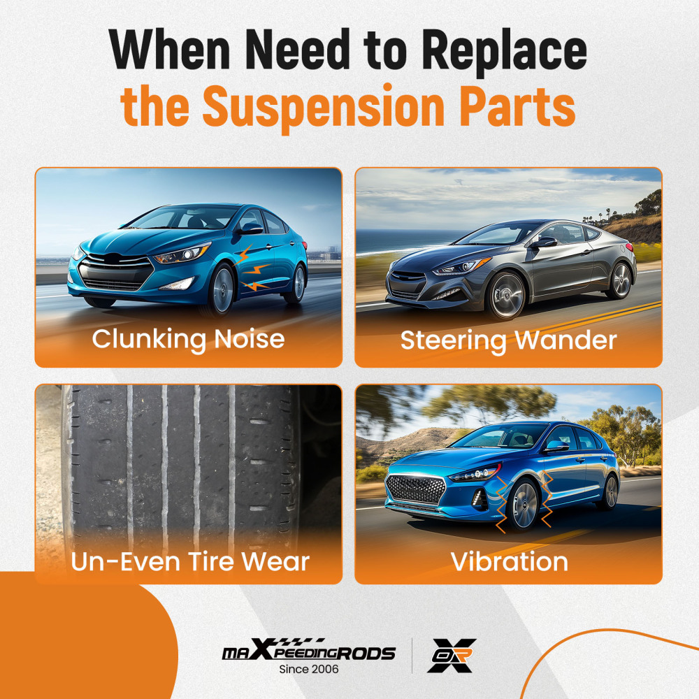 maXpeedingrods 10Pcs Front Suspension Kit Compatible for Hyundai Elantra 2011-2016 Compatible for Hyundai Veloster 2012-2017, Front Lower Control Arms with Ball Joints