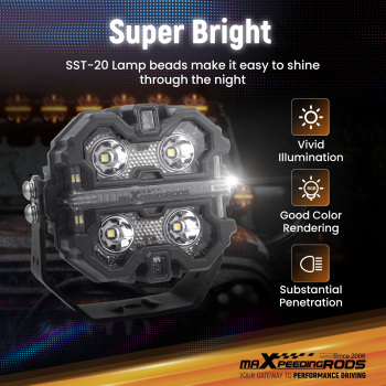 Maxpeedingrods Driving Auxiliary Light Universal 3.5inch 160W Light Pods for Offroad Driving