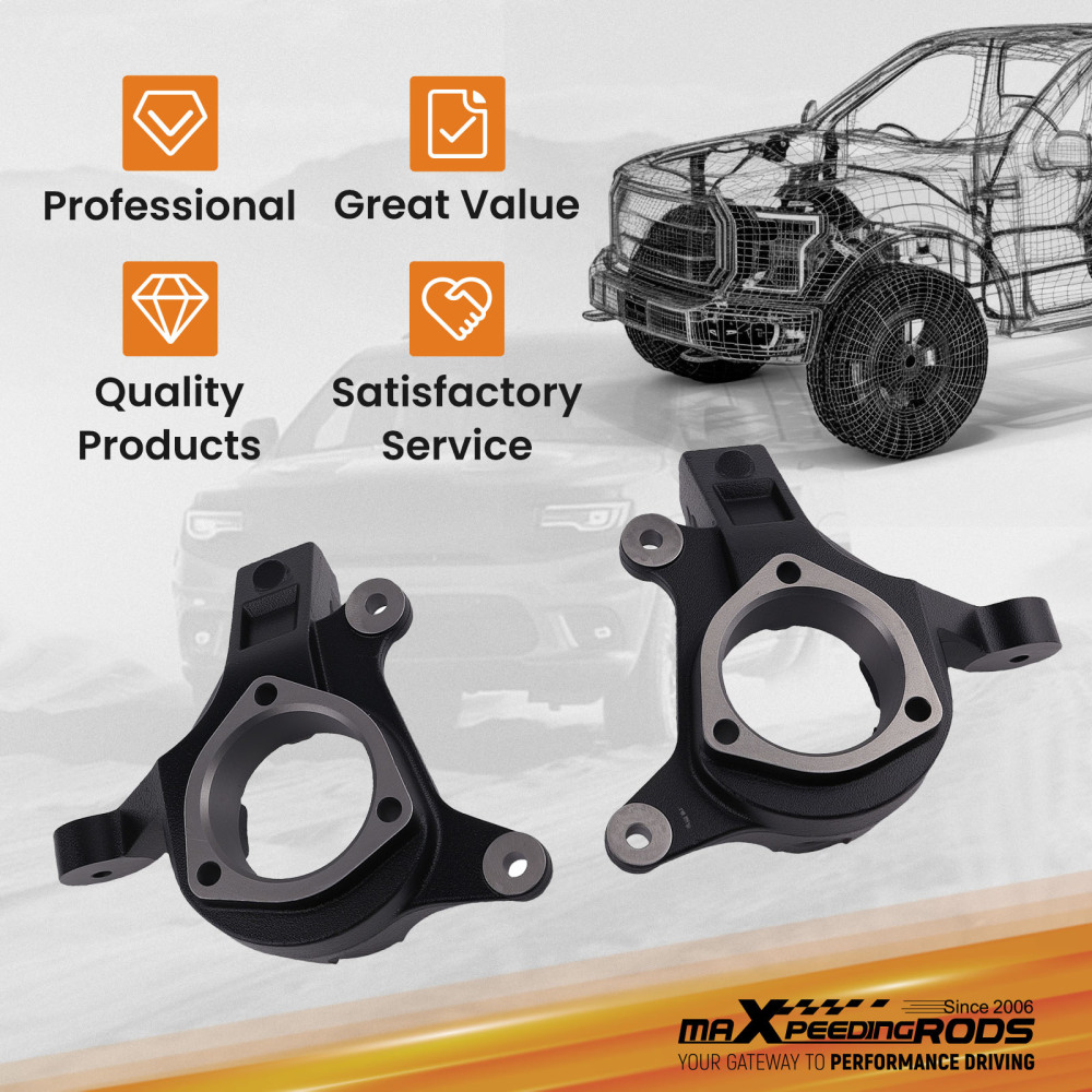 3 Lift Spindles compatible for Chevy Silverado 1500 2WD Pickup SUV 1999-06 Suspension Kit