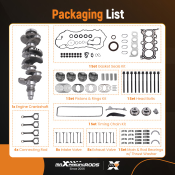 G4NA 2.0L Engine Rebuild Kit - CrankshaftCon RodsTiming Compatible For Hyundai Kia