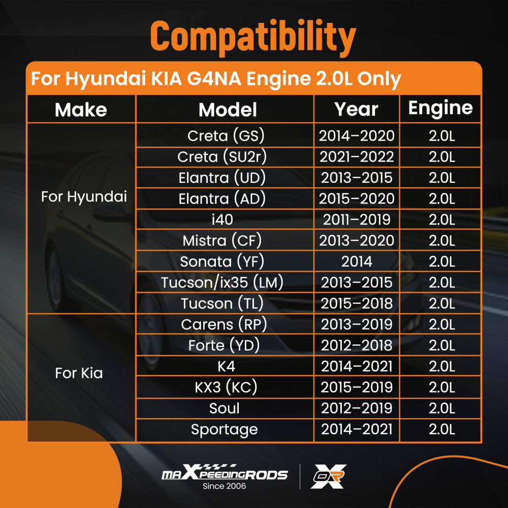 G4NA 2.0L Engine Rebuild Kit - CrankshaftCon RodsTiming Compatible For Hyundai Kia