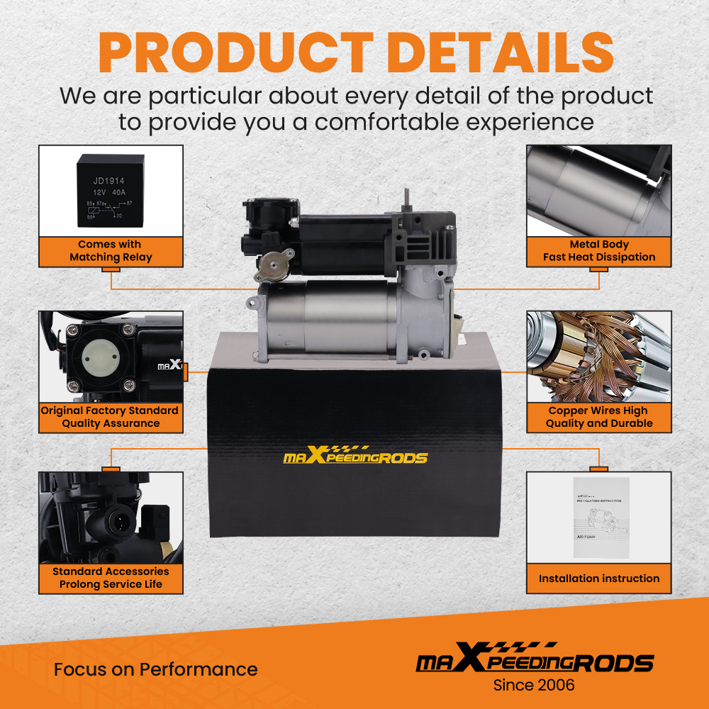 Air Suspension Compressor Pump compatibile per BMW X5 (E53) 4-Corner 2000-2006 37220151015