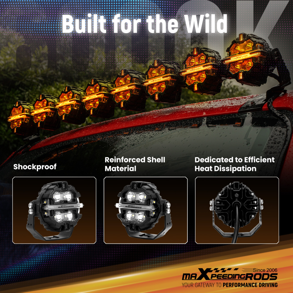 Maxpeedingrods Driving Auxiliary Light Universal 3.5inch 160W Light Pods Offroad Driving